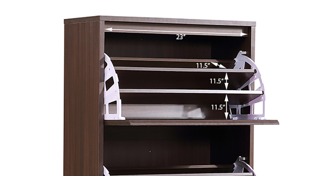 Portain Shoe Cabinet Simple (Dark Walnut)